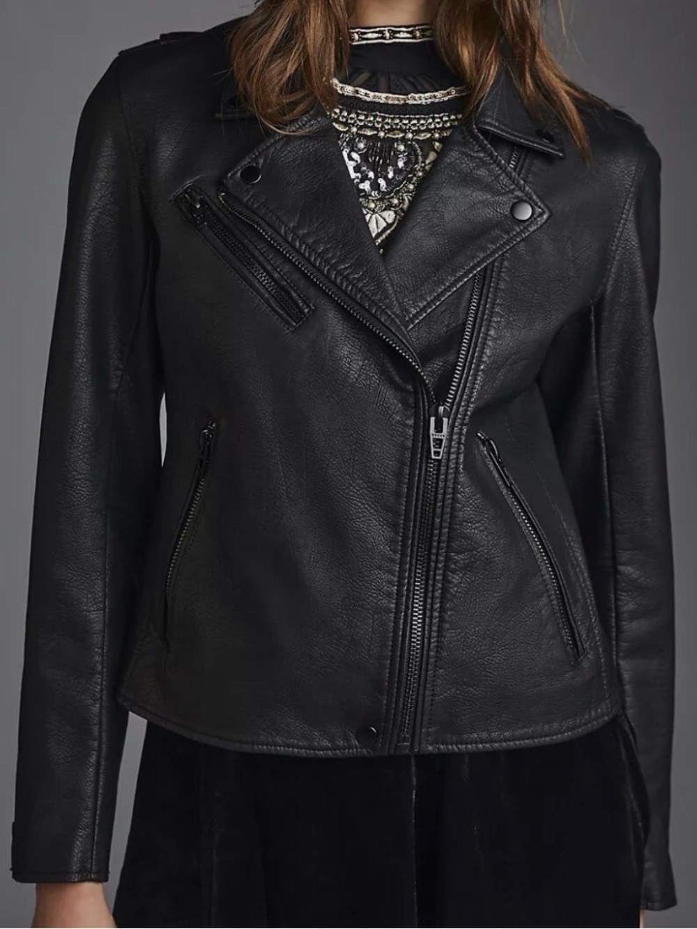 Blank NYC Classic Black Vegan Leather Moto Jacket - Women